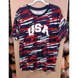ADTN Sz XL American Dream Team‎ Network Mens T-Shirt Red,white and Blue USA
